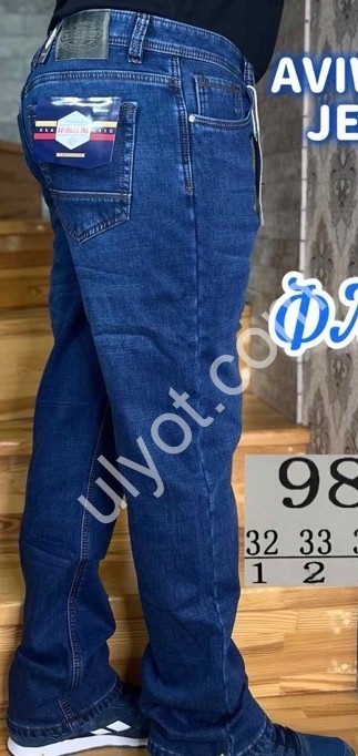 ДЖИНСЫ AVIWGOS (32-38) ФЛИС Т.СИНИЙ 9867