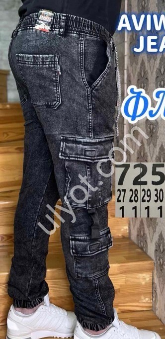 ДЖИНСИ AVIWGOS (27-34) ФЛІС КАРГО ГРАФІТ 725-3