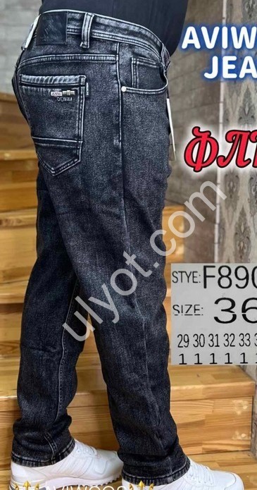 ДЖИНСИ AVIWGOS (29-38) ФЛІС ГРАФІТ 890-7