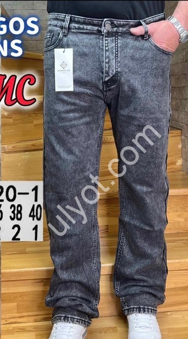 ДЖИНСЫ AVIWGOS (32-40) ФЛИС ГРАФИТ 718-20-1