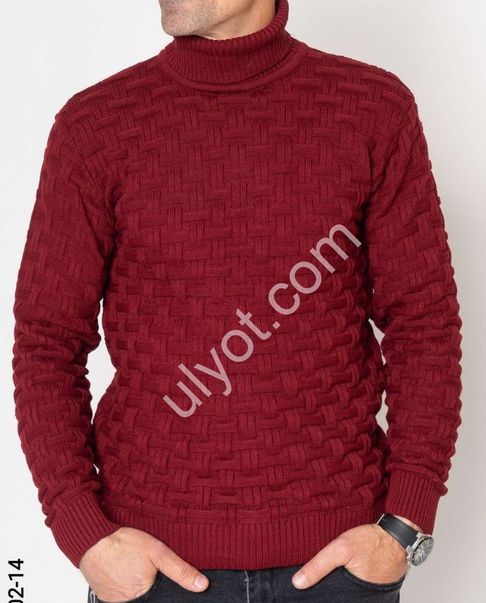 СВИТЕР (L-2XL) БОРДО M602