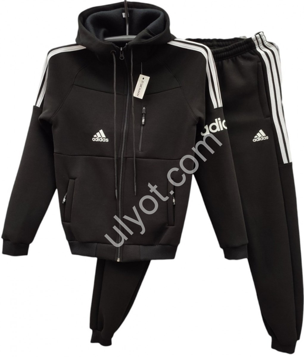 СПОРТ.КОСТЮМ A01 (11-16ЛІТ) ФЛІС МАНЖЕТ ЧОРНИЙ