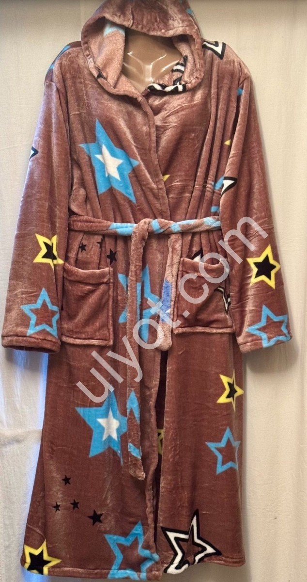 ХАЛАТ ЗВЕЗДЫ (56-60) МАХРА КОРИЧНЕВЫЙ 