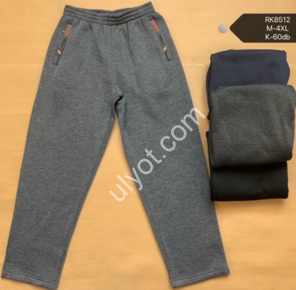 СПОРТ.ШТАНЫ (M-4XL) ФЛИС ПРЯМЫЕ МИКС 8512