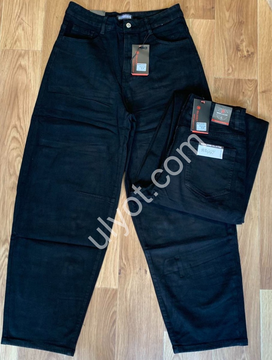 ДЖИНСЫ RELUCKY (31-38) БАЙКА ЧЕРНЫЙ B0288-4