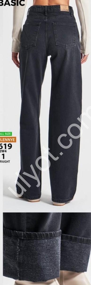 ДЖИНСЫ IT'S BASIC (32-36) БАЙКА ГРАФИТ 3619/2w4/1