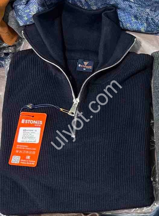 СВИТЕР VIP STONES (M-2XL) Т.СИНИЙ 5955