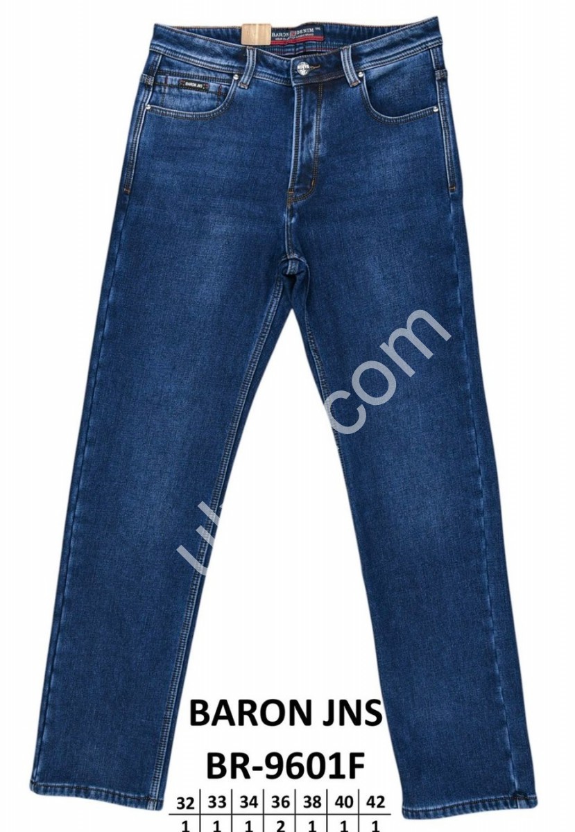 ДЖИНСЫ BARON (32-42) ФЛИС Т.СИНИЙ BR9601F