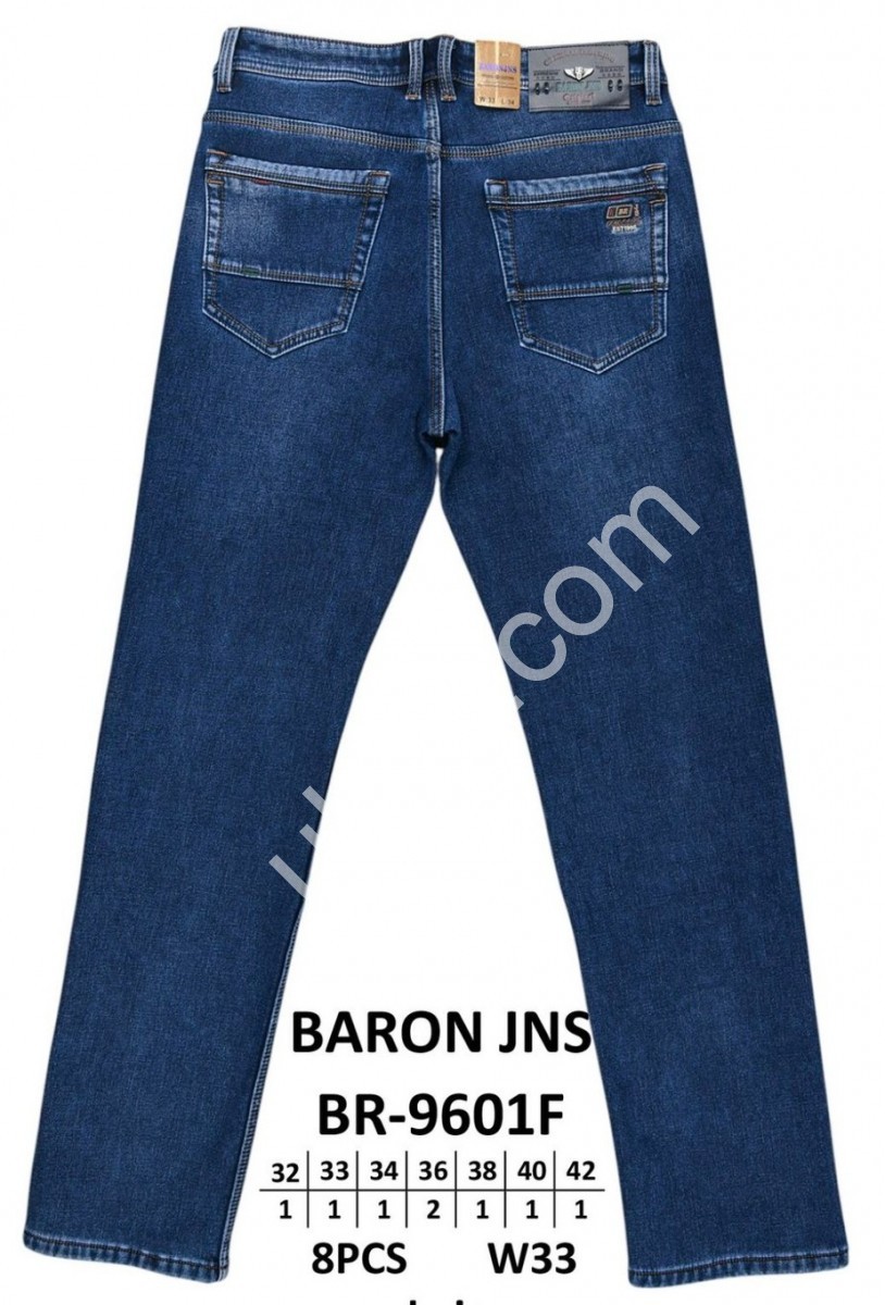 ДЖИНСЫ BARON (32-42) ФЛИС Т.СИНИЙ BR9601F