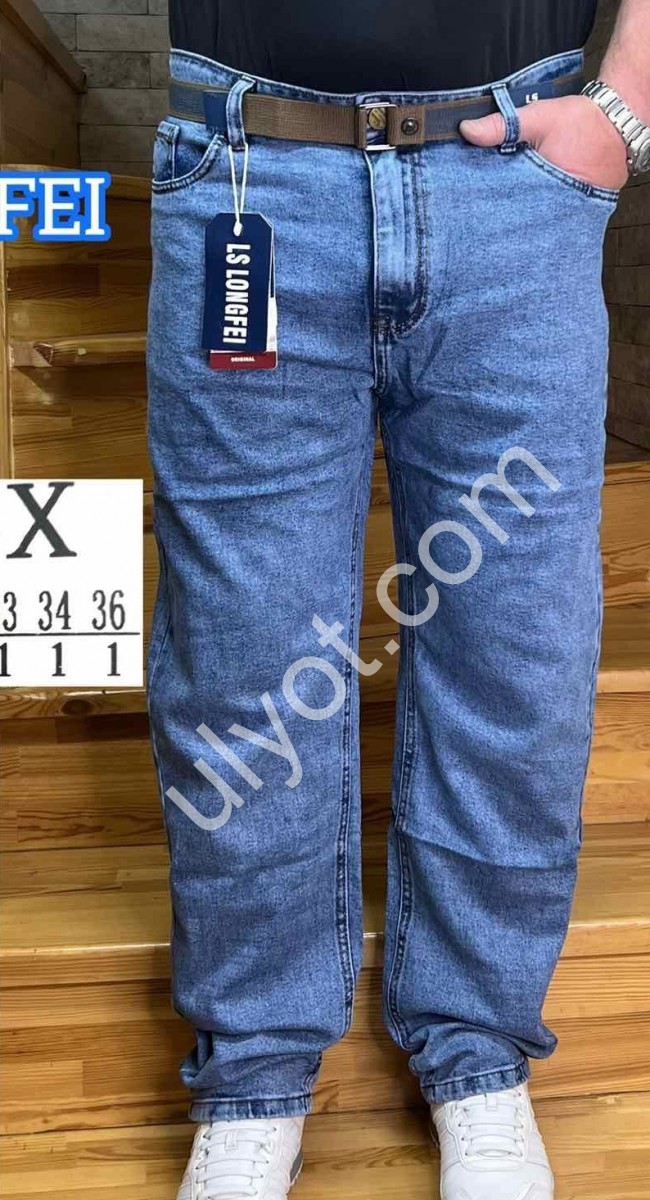 ДЖИНСЫ LONGFEI (28-36) СИНИЙ 914X