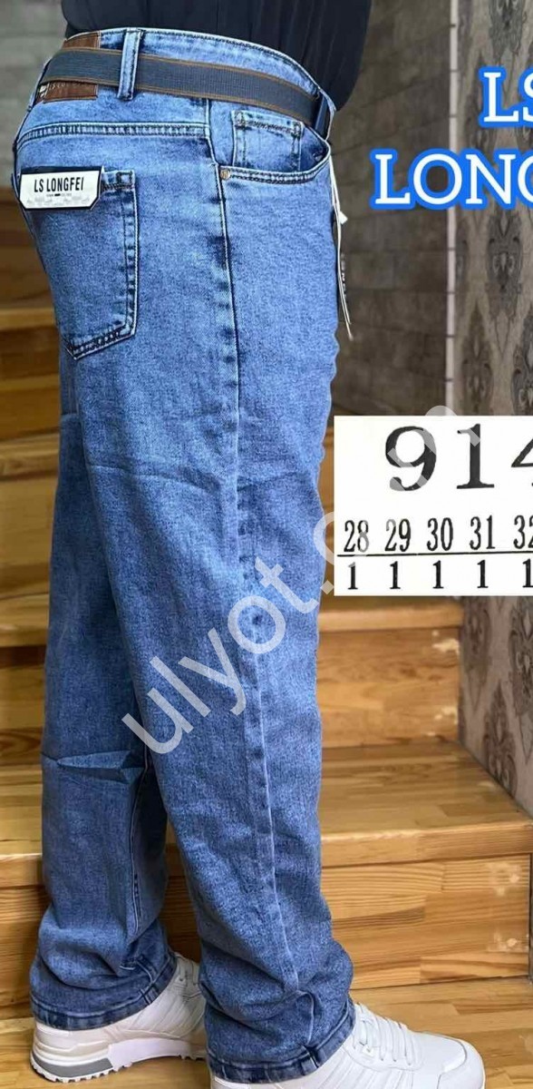 ДЖИНСЫ LONGFEI (28-36) СИНИЙ 914X
