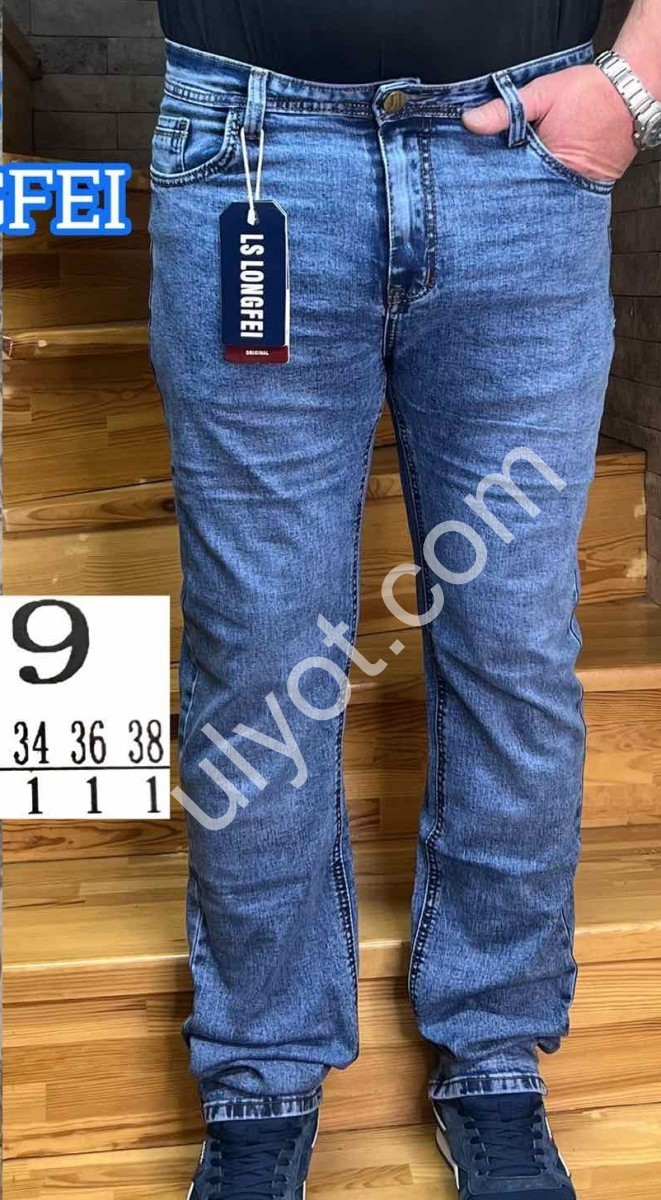 ДЖИНСЫ LONGFEI (29-38) Т.СИНИЙ 369