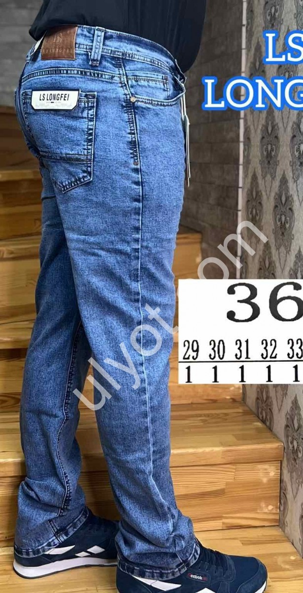 ДЖИНСЫ LONGFEI (29-38) Т.СИНИЙ 369