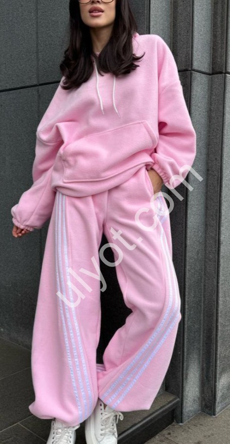 КОСТЮМ (42-48) ФЛІС РОЖОВИЙ 1673