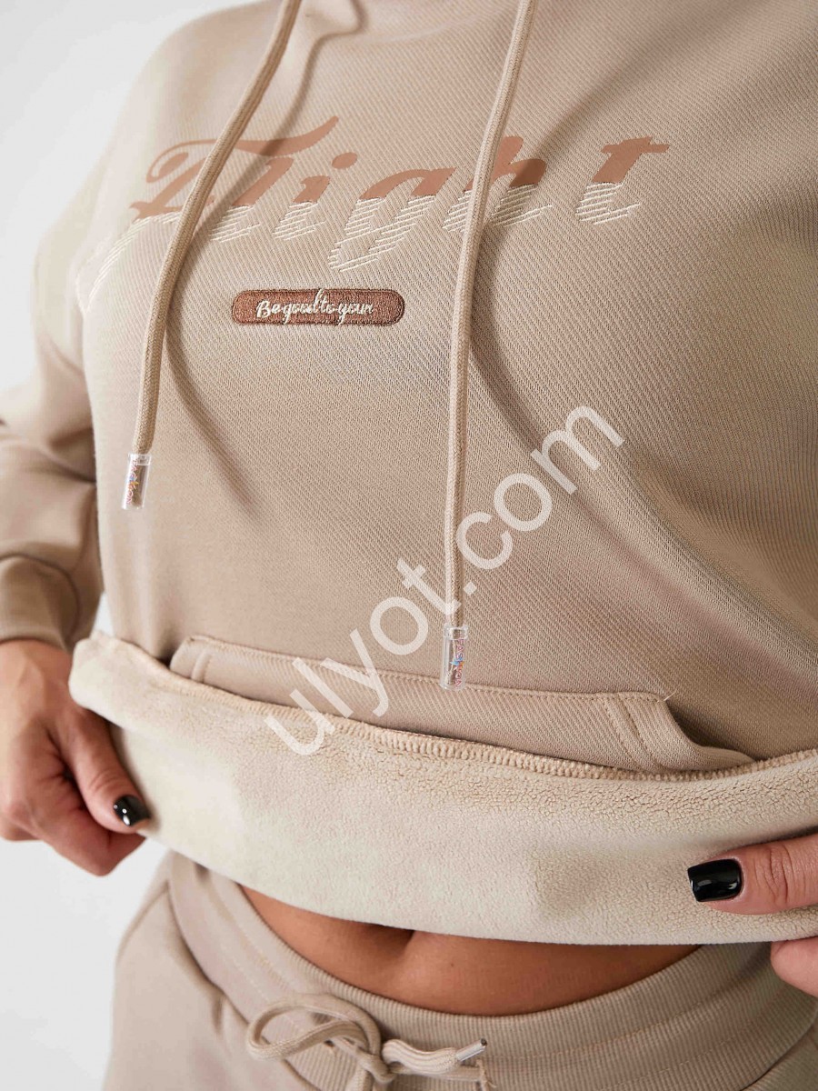 КОСТЮМ JJF (XL-3XL) МЕХ БЕЖ 