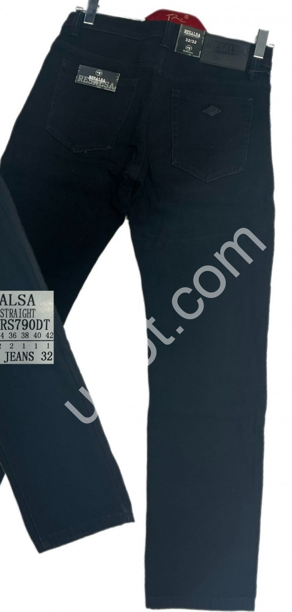 ДЖИНСЫ RESALSA (32-42) ФЛИС ЧЕРНЫЙ 790DT