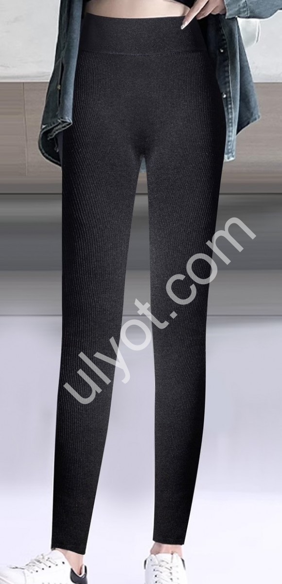 Лосини (S-4XL) ЧЕРНЕ хутро S15