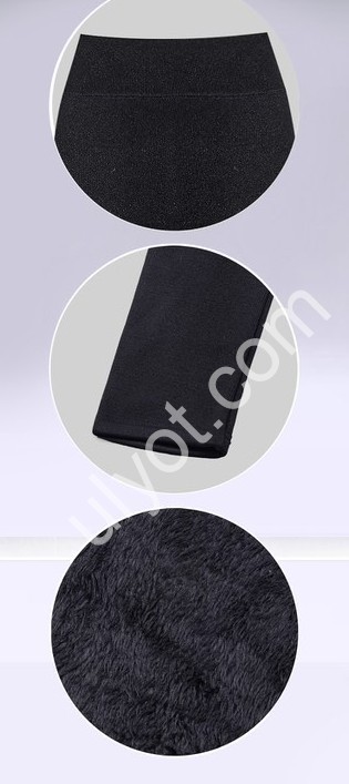 Лосини (S-4XL) ЧЕРНЕ хутро S15