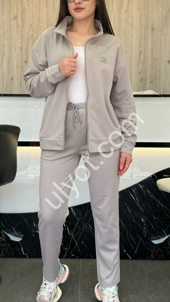 СПОРТ.КОСТЮМ (L-4XL) ПРЯМИЙ СВ.СІРИЙ 8010