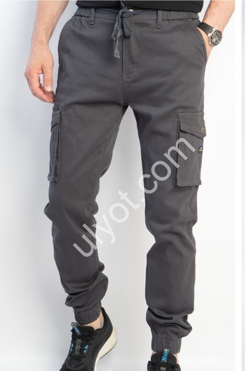 ДЖИНСЫ RTROOSS (32-36) КАРГО СЕРЫЙ 8079-3