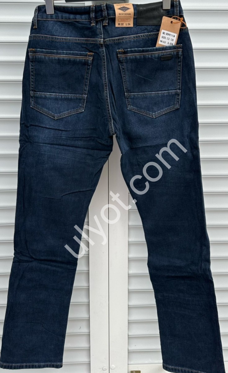 ДЖИНСЫ REIGOUSE (32-38) ФЛИС Т.СИНИЙ 9911