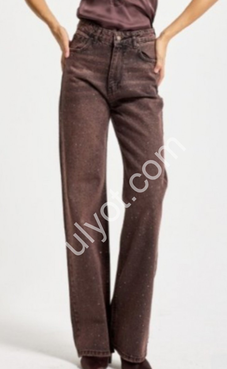 ДЖИНСИ IT'S BASIC (34-42) СТРАЗИ ШОКОЛАД 4666-T/20w5/151