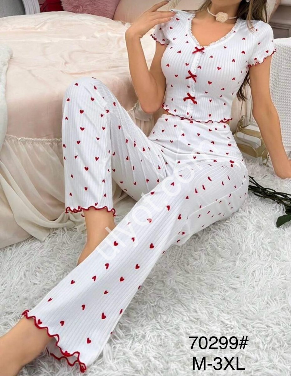 ПИЖАМА (M-3XL) БЕЛЫЙ 70299