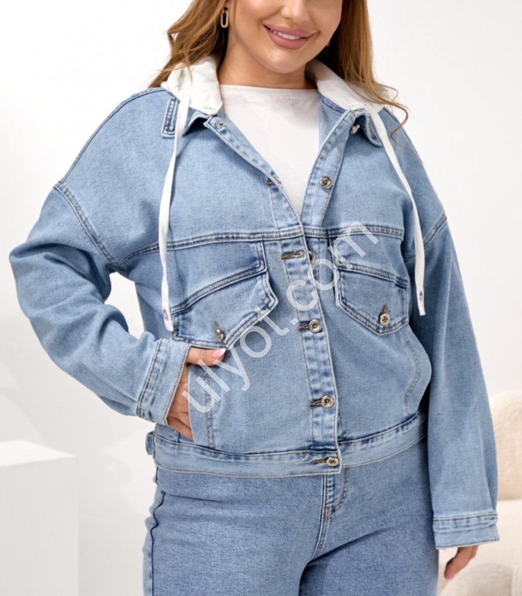 КУРТКА ДЖИНСОВАЯ LIANA (L-5XL) ГОЛУБОЙ 556