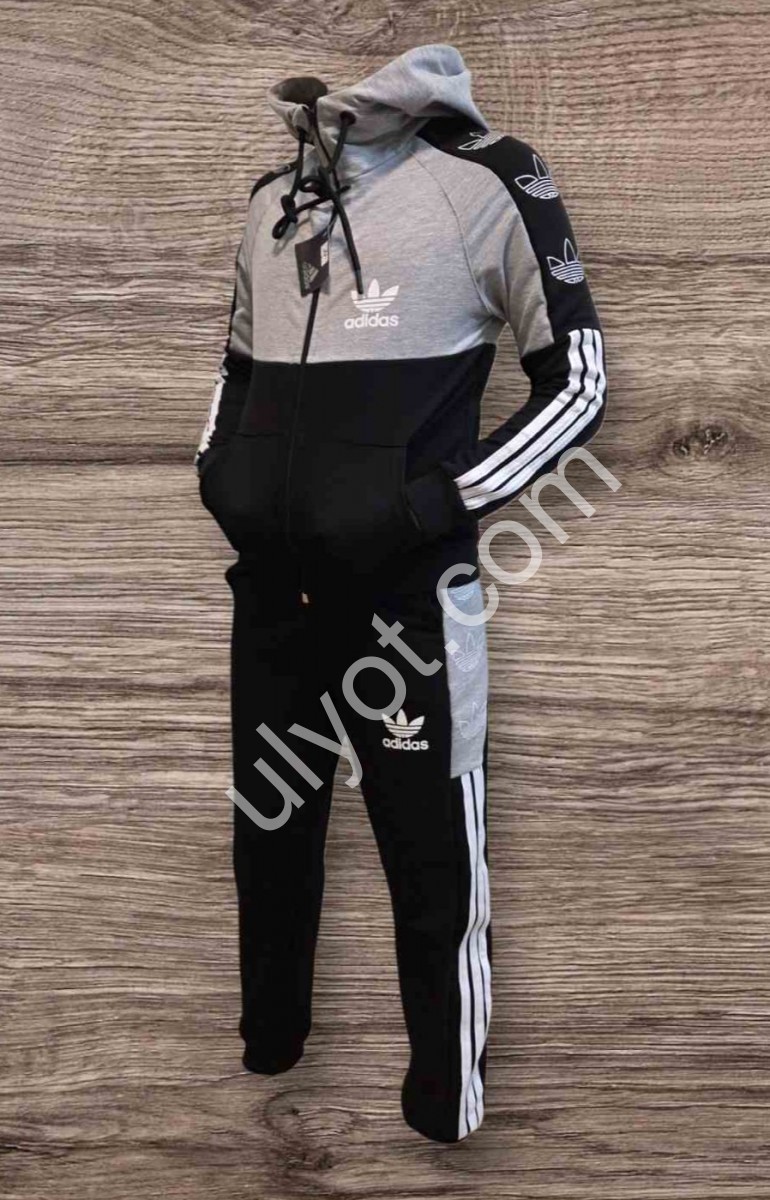 СПОРТИВНЫЙ КОСТЮМ A01 (3-7ЛЕТ) МАНЖЕТ ЧЕРНЫЙ-СВ.СЕРЫЙ 