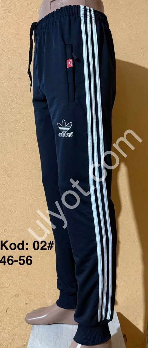 СПОРТ.ШТАНЫ A01 (46-56) МАНЖЕТ Т.СИНИЙ 02