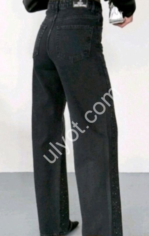 ДЖИНСИ ZEO BASIC (34-42) СТРАЗИ ГРАФІТ 5119