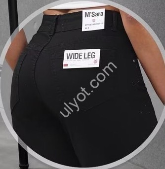 ДЖИНСЫ M.SARA (XS-XL) СТРАЗЫ ЧЕРНЫЙ 3927-13