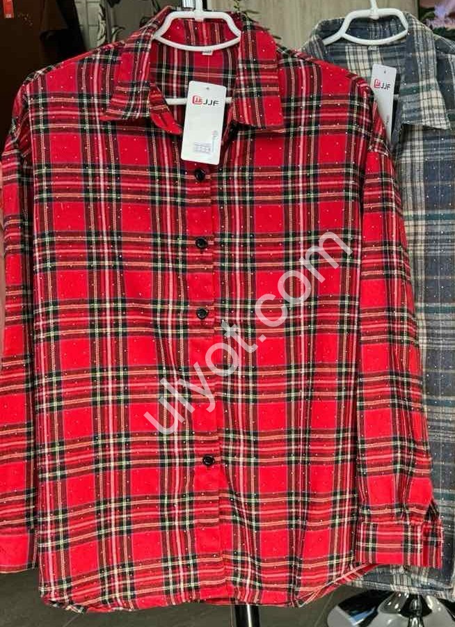 РУБАШКА (XL-4XL) КАМНИ ШОКОЛ+ГОЛУБ 7759