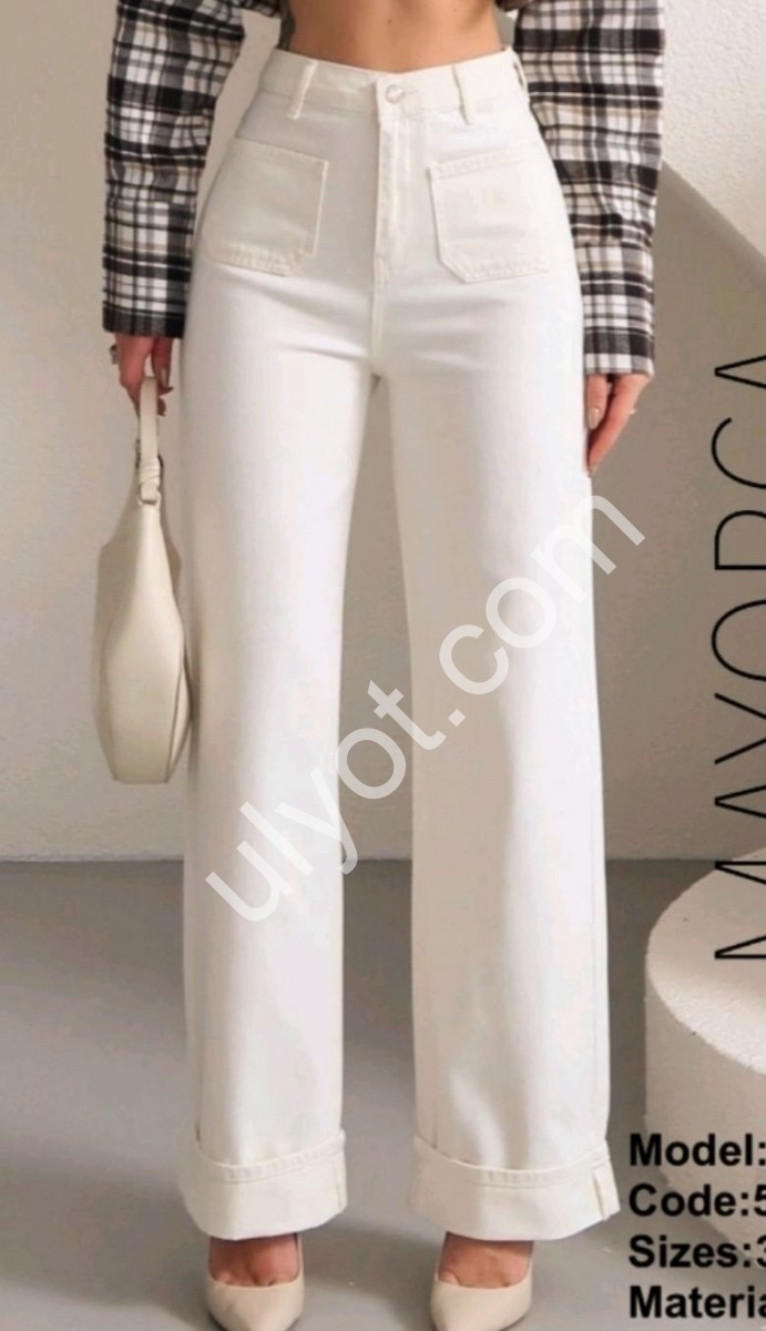 ДЖИНСИ ZEO BASIC (34-42) ВАНІЛЬ 5299