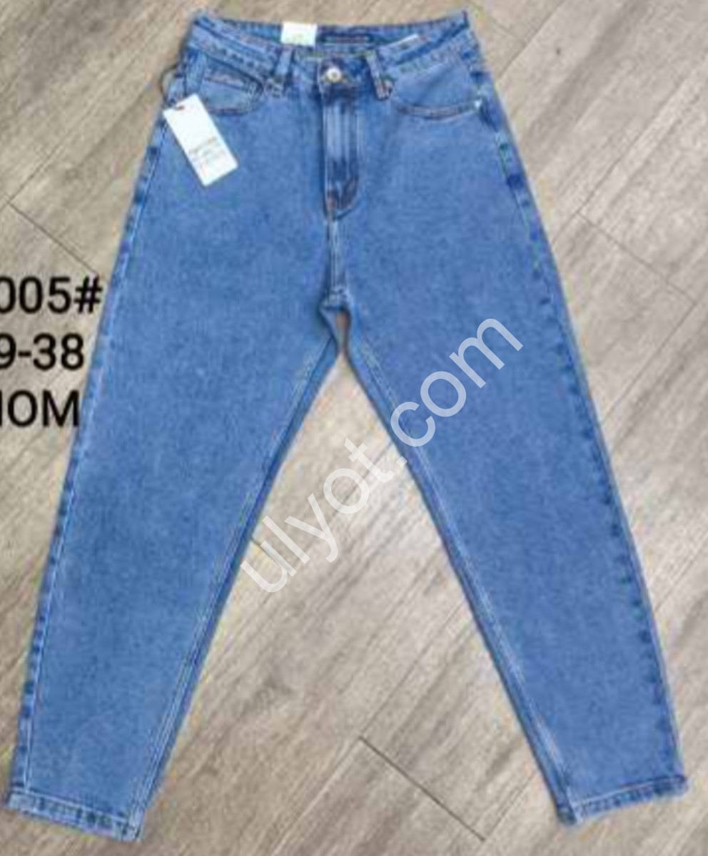 ДЖИНСЫ (29-38) МОМ СИНИЙ F005