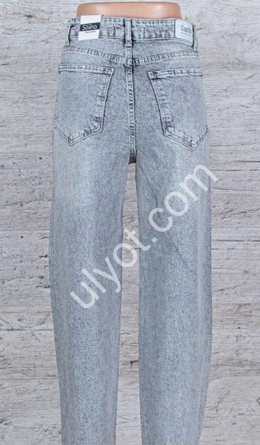 ДЖИНСИ SASHA (26-31) СТРАЗИ СІРИЙ 2825