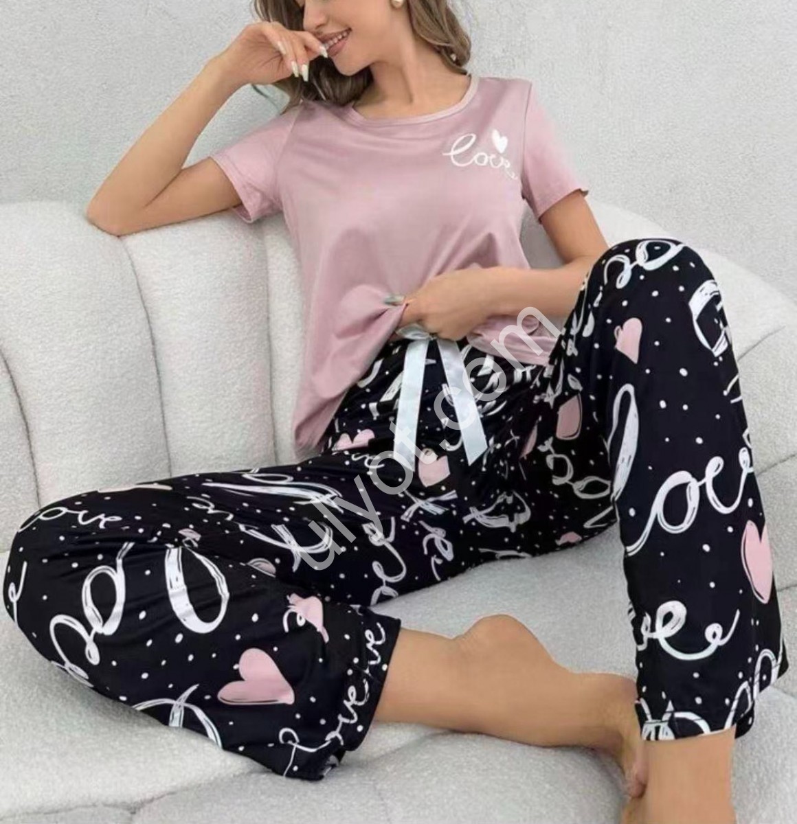 ПИЖАМА (S-2XL) ПУДРА 411