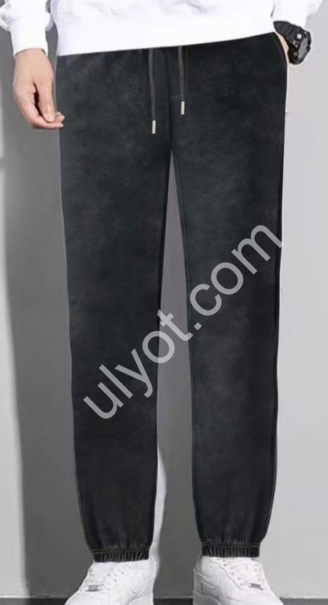 ШТАНЫ (4XL-9XL) МАНЖЕТ ЧЕРНЫЙ 2117-1