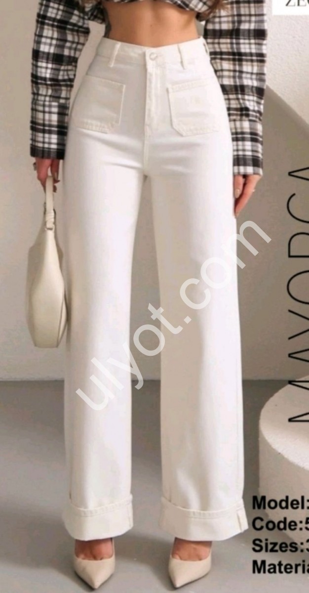 ДЖИНСЫ ZEO BASIC (34-42) ВАНИЛЬ 5299