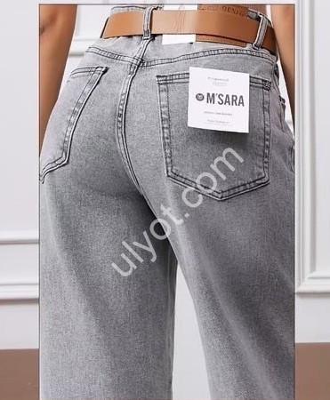 ДЖИНСЫ M.SARA (XS-XL) СЕРЫЙ 002-D