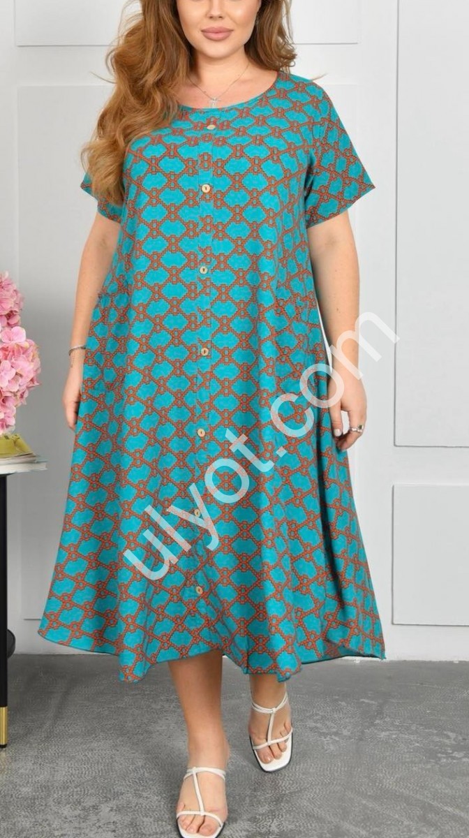 ПЛАТЬЕ (2XL-4XL) БИРЮЗА A08-3