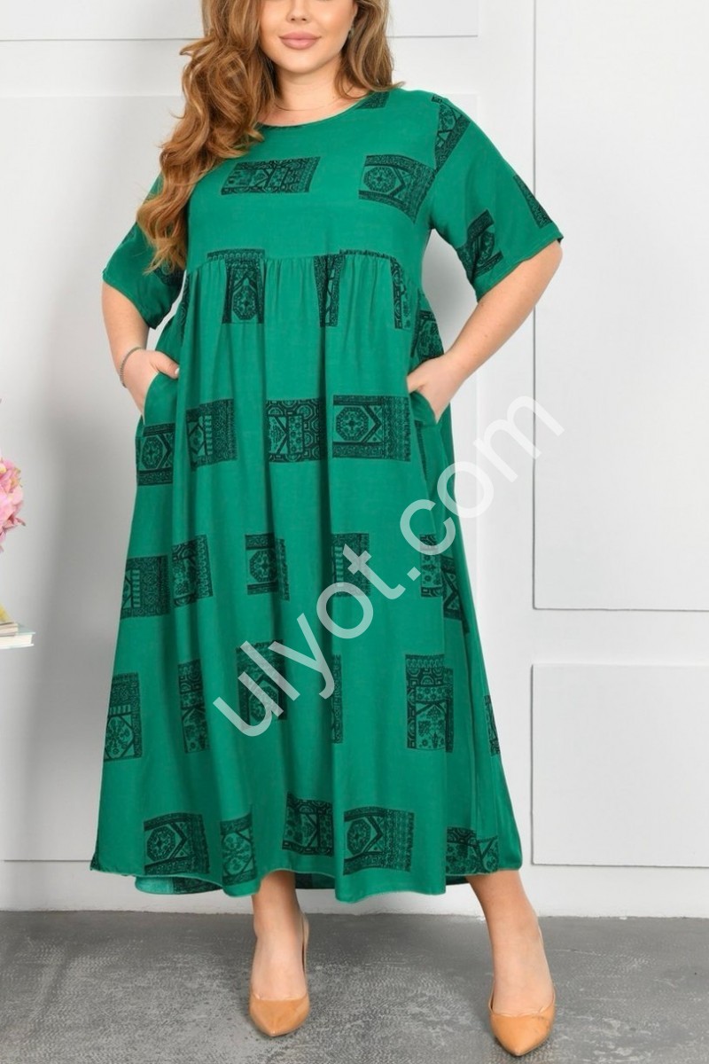 ПЛАТЬЕ (2XL-4XL) ЗЕЛЕНЫЙ A5-2