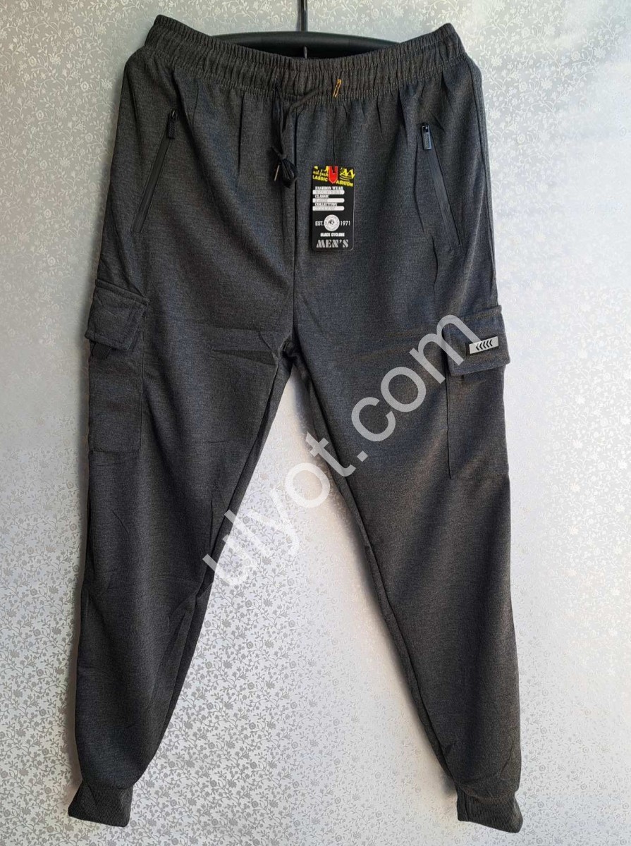 ШТАНЫ (М-3XL) МАНЖЕТ Т.СЕРЫЙ 2817