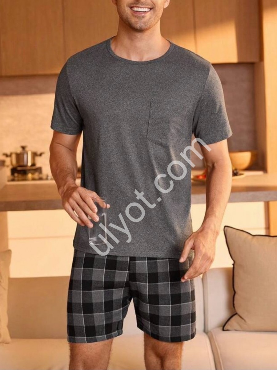 ПИЖАМА (3XL-7XL) СЕРЫЙ 70338