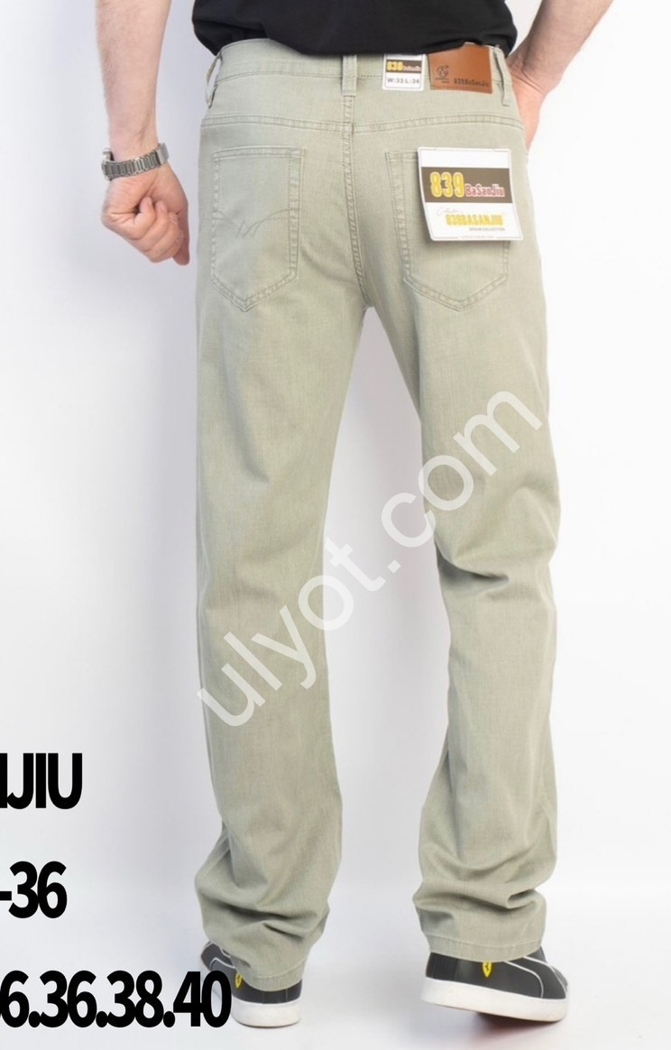 ДЖИНСЫ BASANJIU (32-40) СВ.БЕЖ 024-36