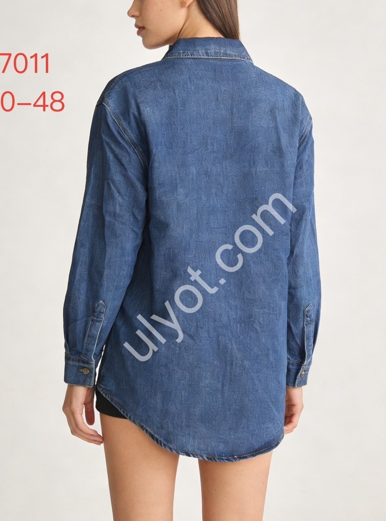 ДЖИНСОВАЯ РУБАШКА JELEEY (40-48) Т.СИНИЙ 7011