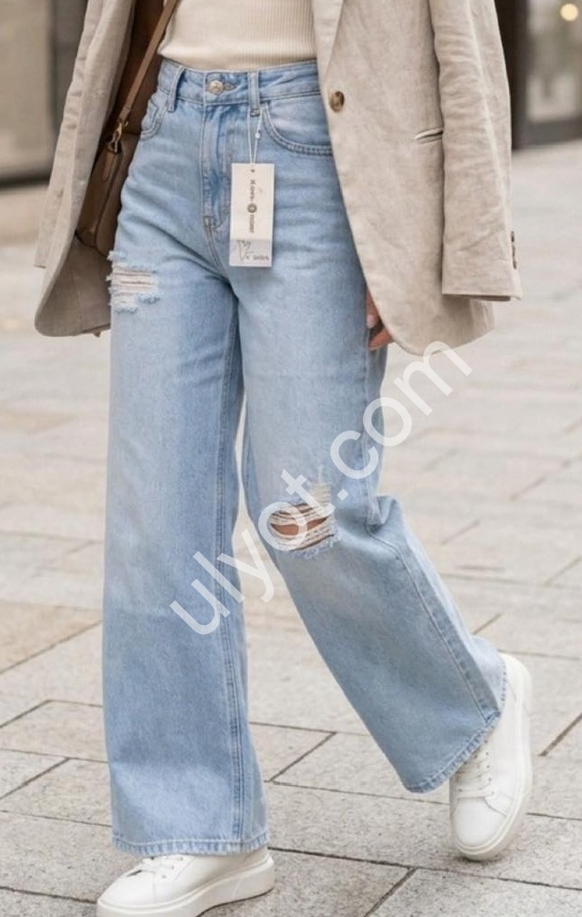 ДЖИНСЫ M.SARA (S-2XL) ГОЛУБОЙ 2959-H