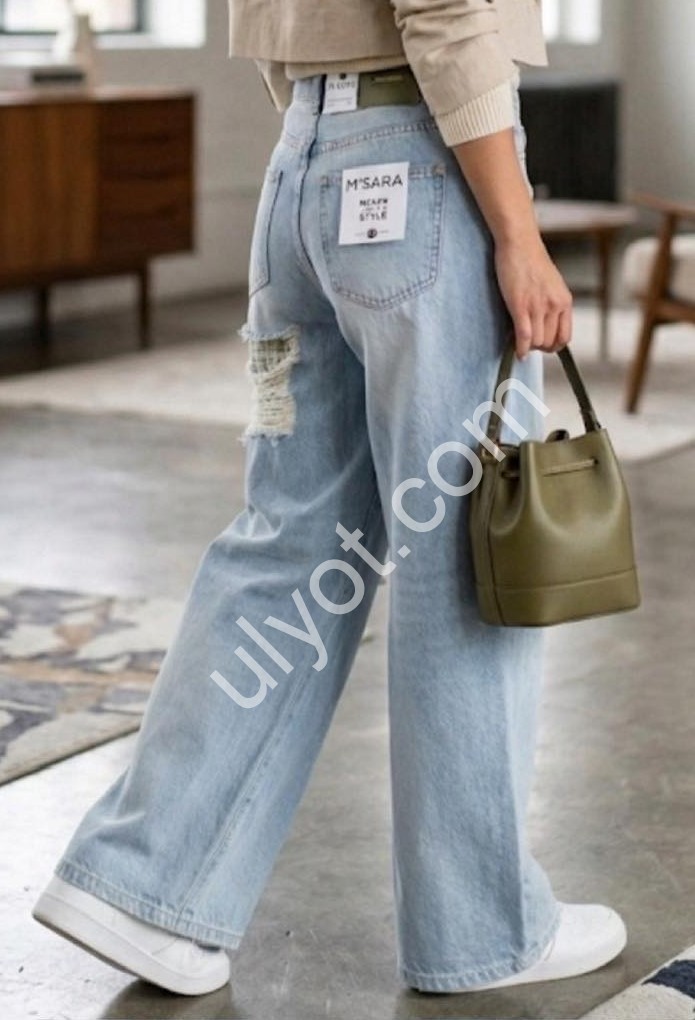 ДЖИНСЫ M.SARA (S-2XL) ГОЛУБОЙ 2959-H