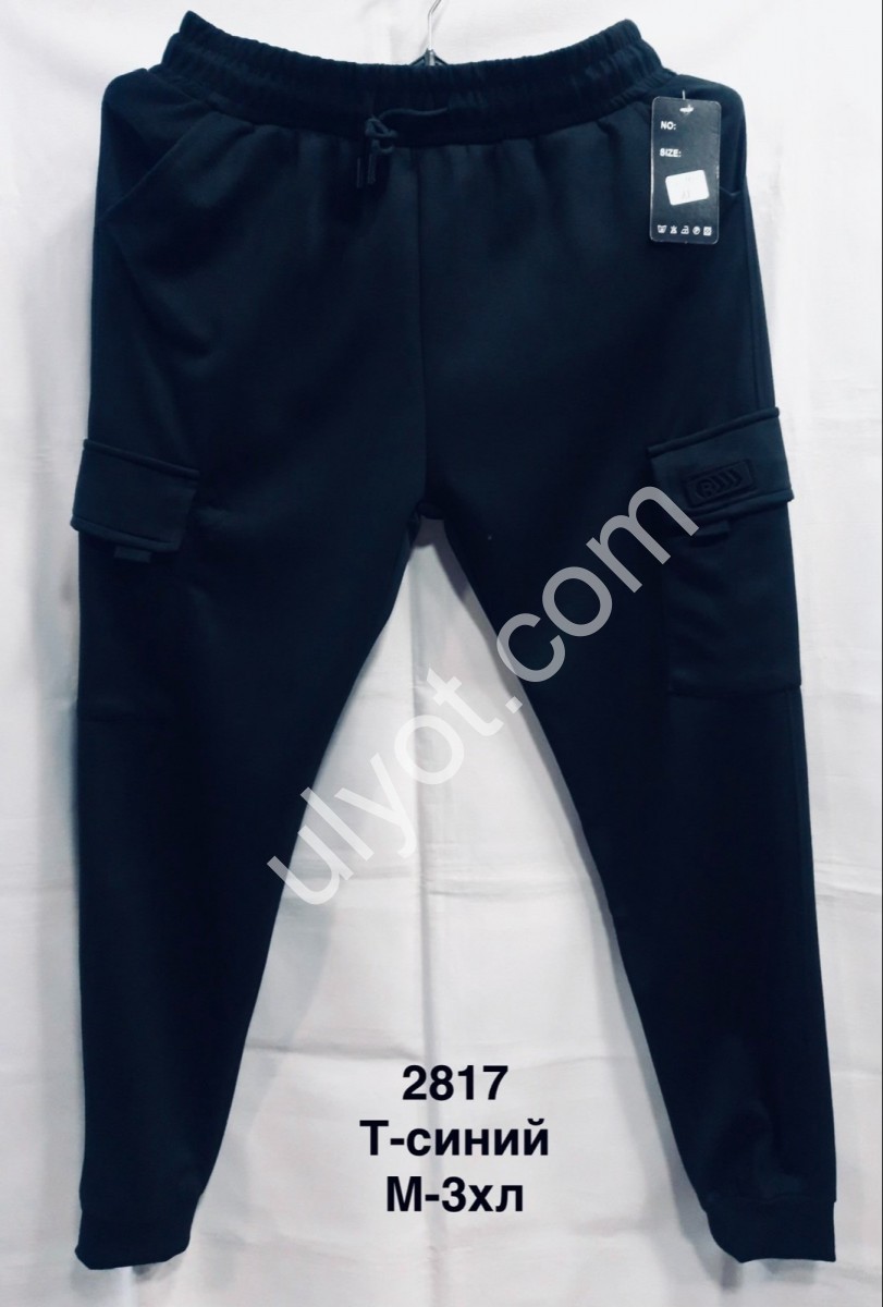 СПОРТ.ШТАНЫ (M-3XL) МАНЖЕТ Т.СИНИЙ 2817