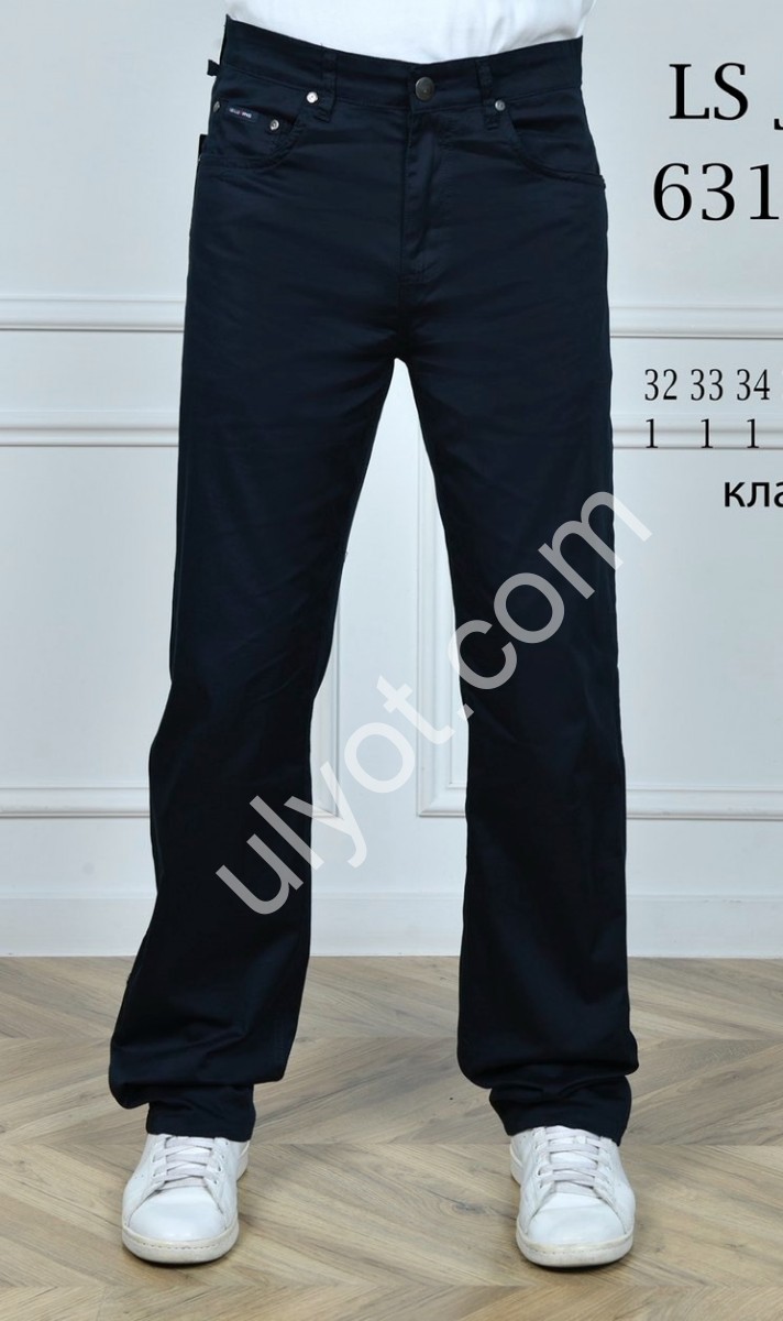 БРЮКИ LS JEANS (34-44) Т.СИНИЙ 6317D